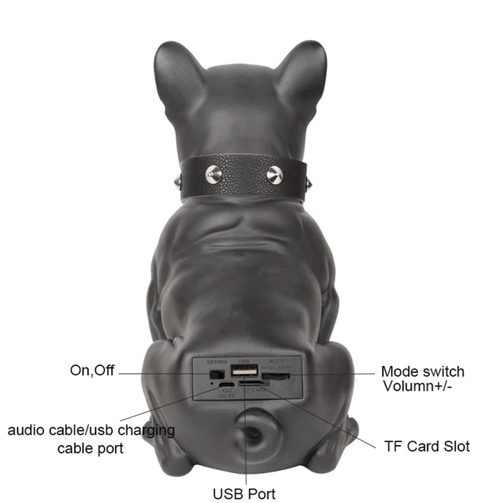Large Bulldog Speaker Wireless Bluetooth Speaker Stereo Sound Box M10 Black