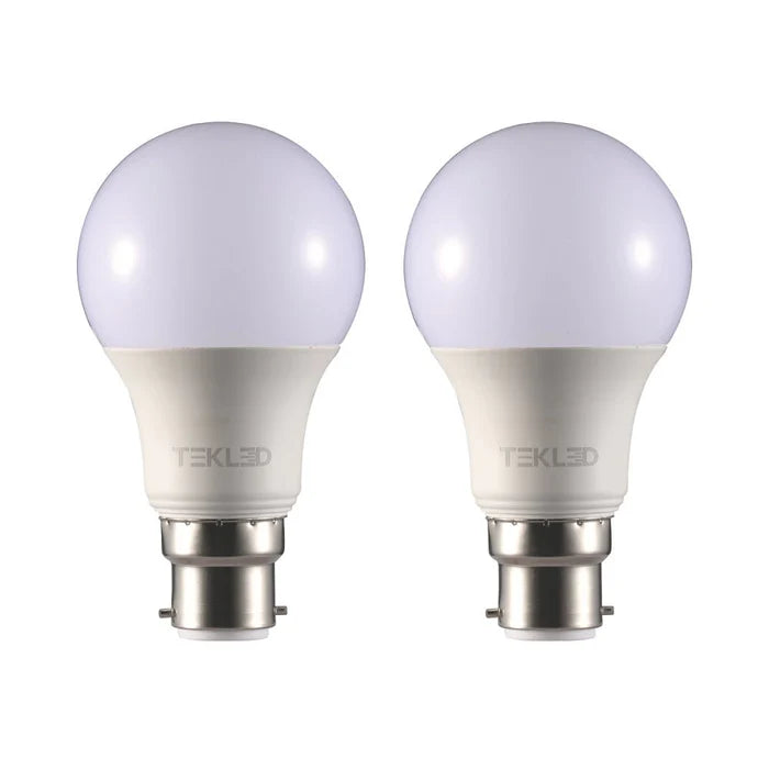 Leo LED GLS Bulb A60 Dimmable B22 Bayonet Cap - 4000K Cool White / 7 W / Pack of 2