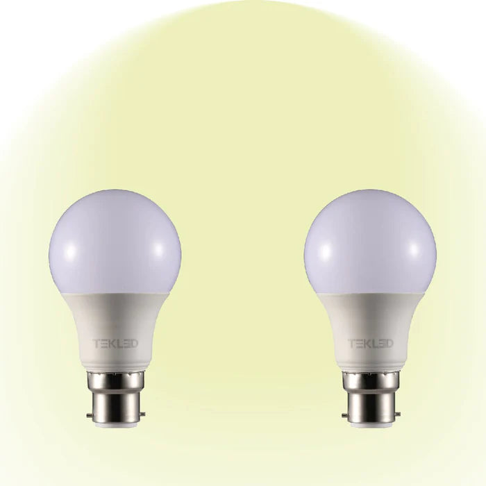 Leo LED GLS Bulb A60 Dimmable B22 Bayonet Cap - 4000K Cool White / 7 W / Pack of 2