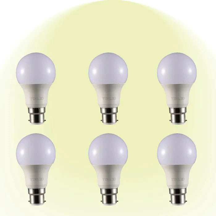Leo LED GLS Bulb A60 B22 Bayonet Cap - 4000K Cool White / 7 W / Pack of 6