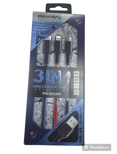 3 in 1 USB Charge Cable Pavareal