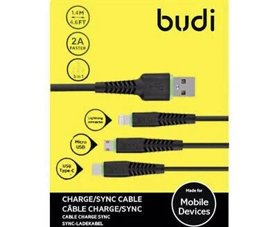 Budi 3 in 1 USB Cable