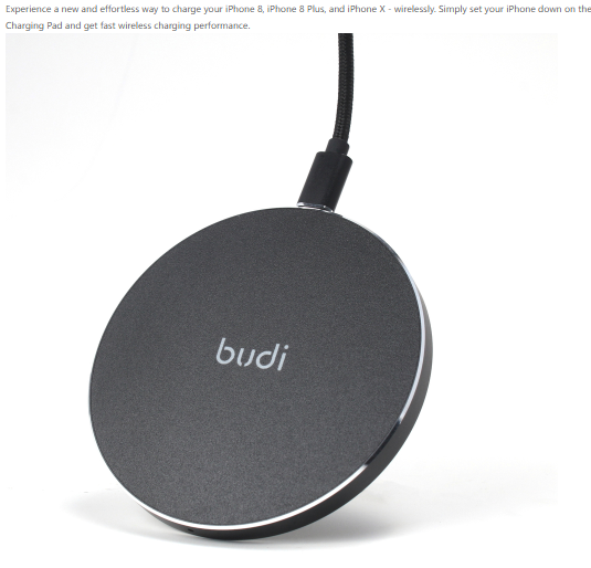 Budi 10w wireless charging pad