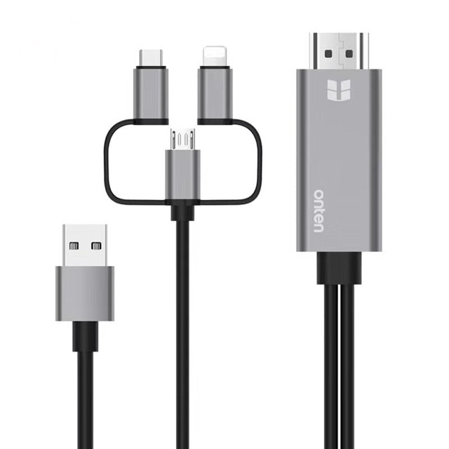 Plug and play for lightening, micro and usb c connector for tv