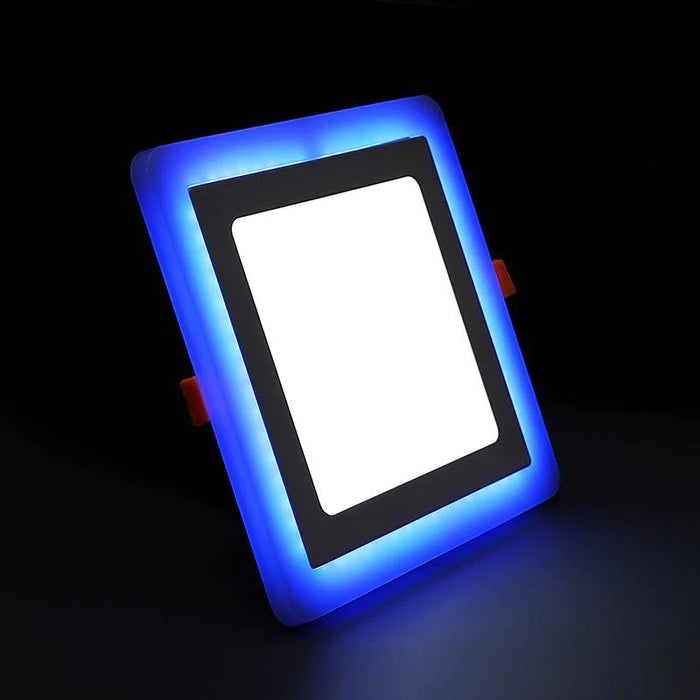 12w Round Recessed LED Ceiling Panel Light Dual Colour Cool White Blue Ring/Square