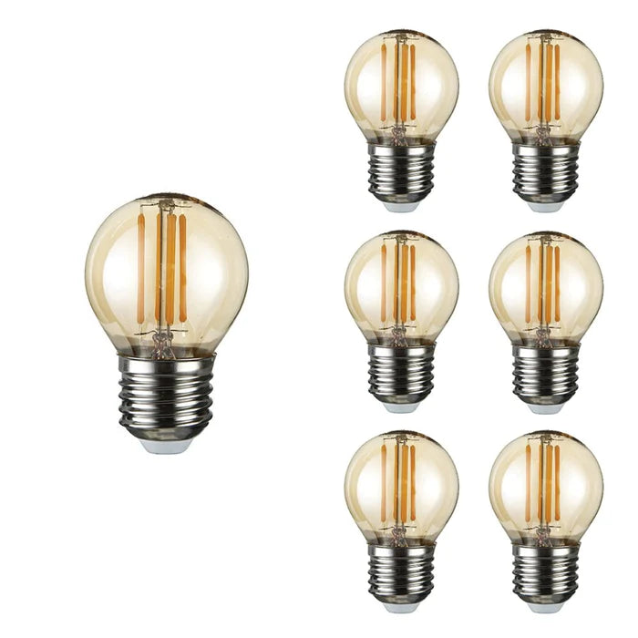 LED Filament G45 Golf Ball Bulb E27 Edison Screw Warm White 2400K - 4 W / Pack of 6