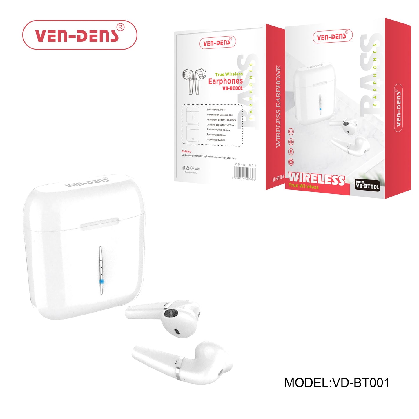 Bluetooth Wireless Earbuds Bass Earphone