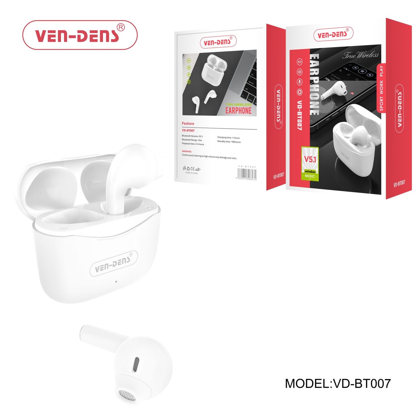 Truly Wireless Bluetooth Earbuds With Charging Case