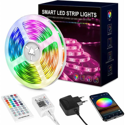 RGB LED Strip 5M LED Strips Lights Sync Color Changing RGB 12V 5050 Cuttable Sticky LED Lights with Remote