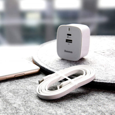 30W USB And Type C Plug With Type C To Iphone Cable.