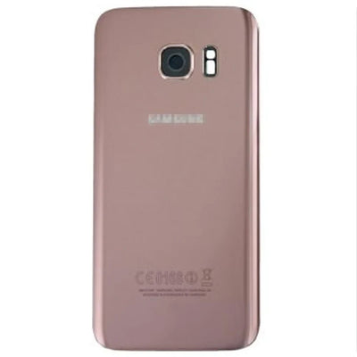For Samsung Galaxy S7 Replacement Rear Battery Cover inc Camera Lens (Pink Gold)