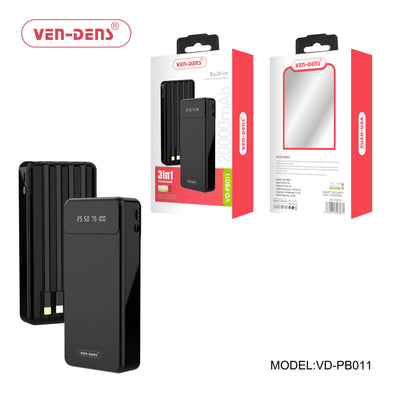 Power Bank 20000mAh 3IN1 Built in Charging Cables