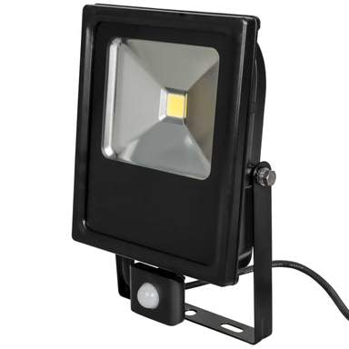 50W LED Floodlight with PIR Sensor, 4000K, Cool White, 5500lm, IP65, Black