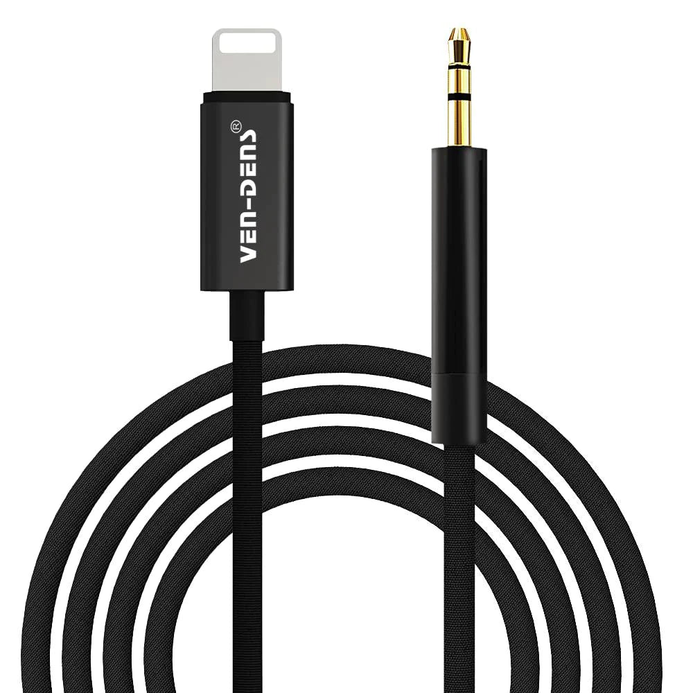 Ven-Dens Nylon Lightening to 3.5mm Connector Audio Cable