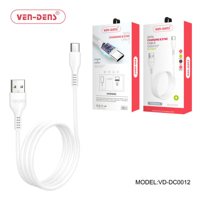 USB to Type C Charging Cable 2.4A White (3 Metre)